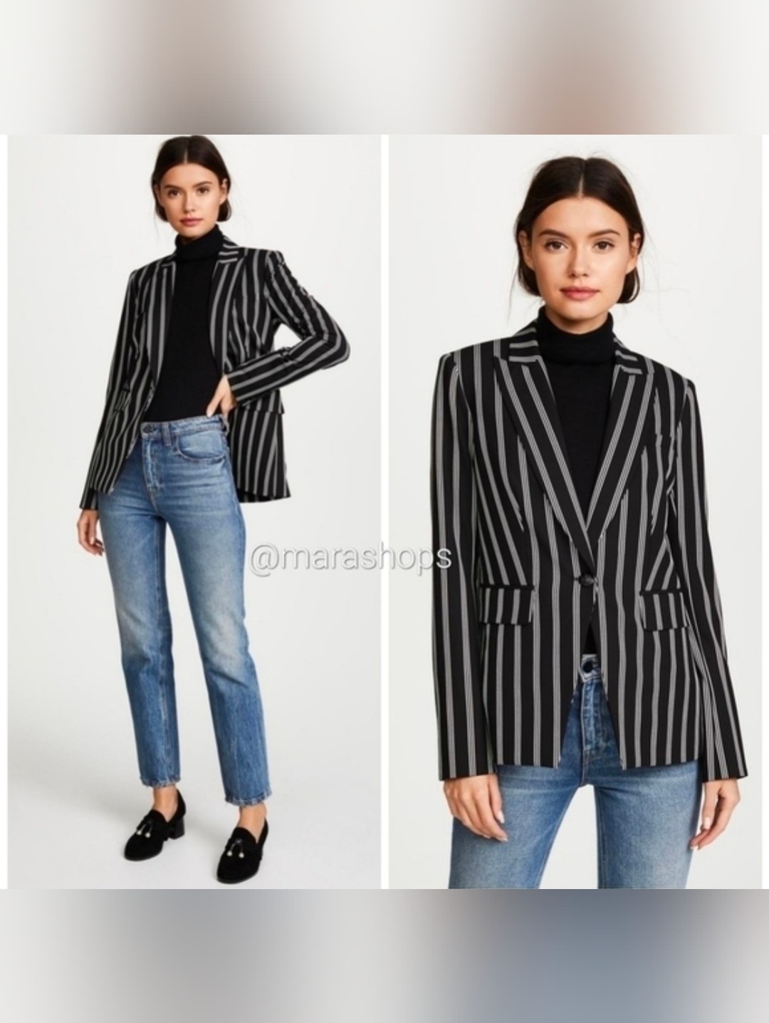 Veronica Beard Petra Striped Twill Blazer